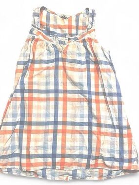 croft & barrow Orange and Blue Plaid Sleeveless Night gown 100% cotton